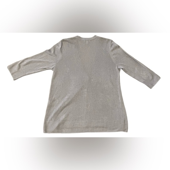 Jjill women’s medium linen 3/4 sleeve tunic cardigan sweater - Picture 2 of 5